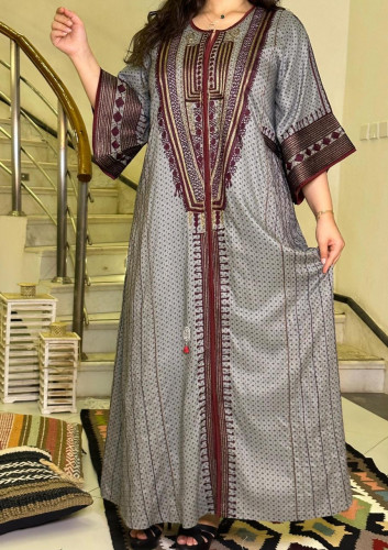 جلابية من القطن الحرير المشجر #192