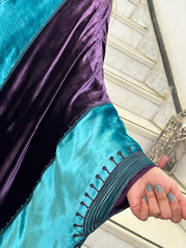 جلابية مخمل فرنسي (نيلي وموف) #50