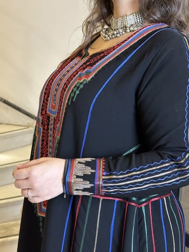 جلابيه تقليديه من الكريب الاسود