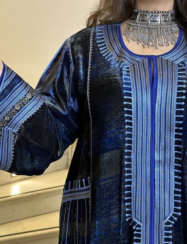 جلابيه شتويه من المخمل الفرنسي المشجر الراقي #223