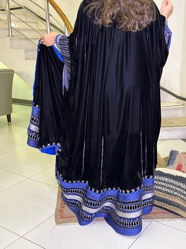 دقلة يوم التأسيس مخمل أسود وأزرق #68