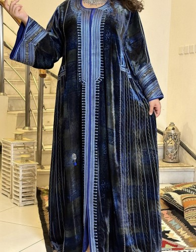 جلابيه من المخمل الفرنسي المشجر #232