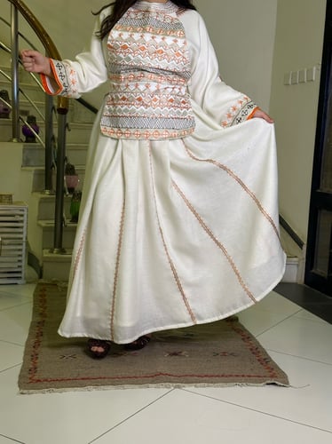 ثوب العيد لينن كلوش (أوف وايت) #110