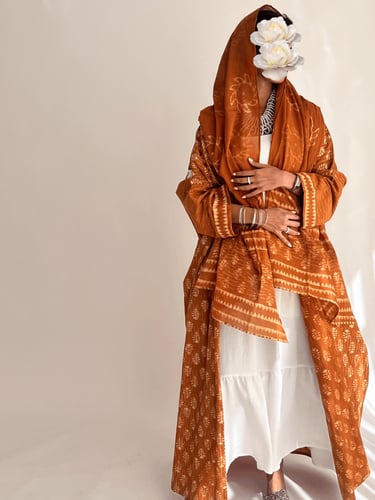 عبايه ساري 2- برتقالي