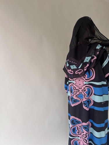 Tranquil Abaya Blue - Pink - SS69