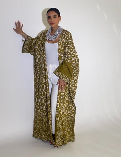 عبايه ساري - ذهبي بني