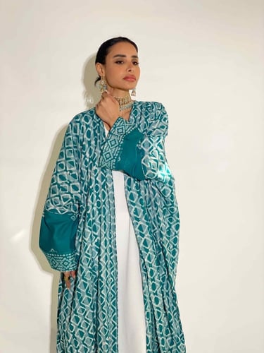 عبايه ساري - أخضر تركوازي