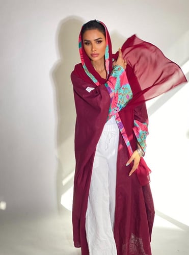 Burgundy Abaya