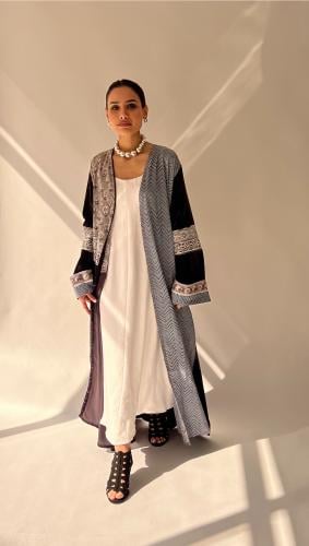 SS57-Grey blue Abaya