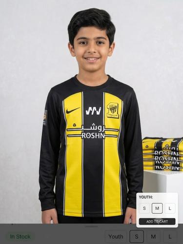 تيشيرت نادي الاتحاد كم طويل رقم 9 محلي اطفال