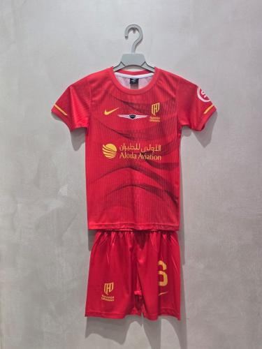 طقم نادي القادسية 2026 احمر رقم 6 شبابي