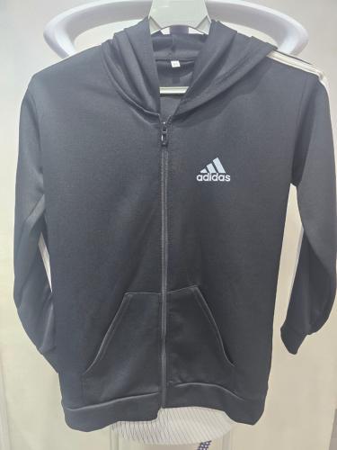 جاكيت اديداس اسود قبعة شبابي