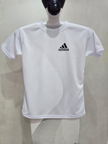 تيشيرت اديداس ابيض بشعار اسود اطفال