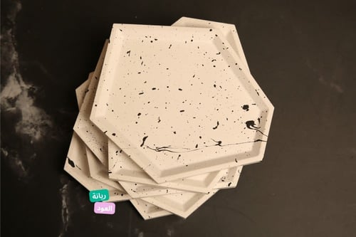 طقم كوسترات جبس مكون من 6 قطع ملون معتق