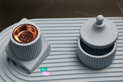 طقم مبخرة جبس سماوي مكون من 3 قطع