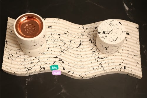 طقم مبخرة جبس معتق مكون من 3 قطع