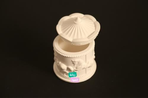 علبة بخور دائرية مصنوعة من الجبس الفرنسي