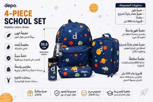 Depo four-piece backpack set