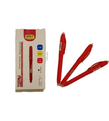 تولي قلم حبر بمساحة 12 حبة لون احمر