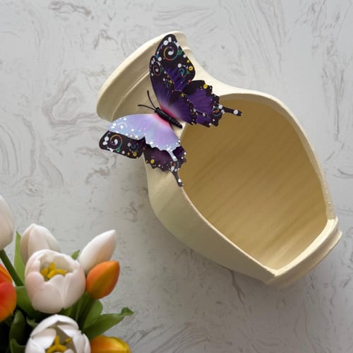 صحون انيقه بلمسات مبهرة ( بيج فراشة بنفسجي)