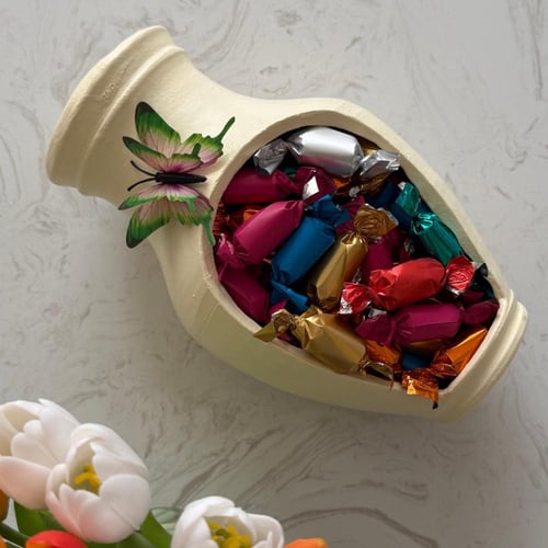 صحون انيقه بلمسات مبهرة ( بيج فراشة تفاحي مموج )