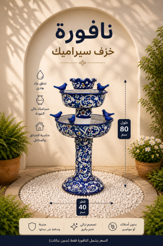 نافورة ( خزف ) بتصميم تراثي كلاسيك