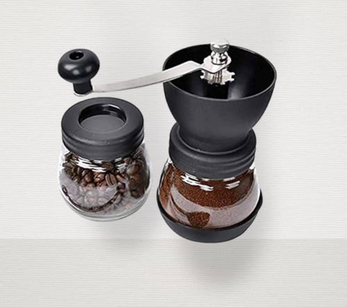 مطحنة قهوه مع علبه