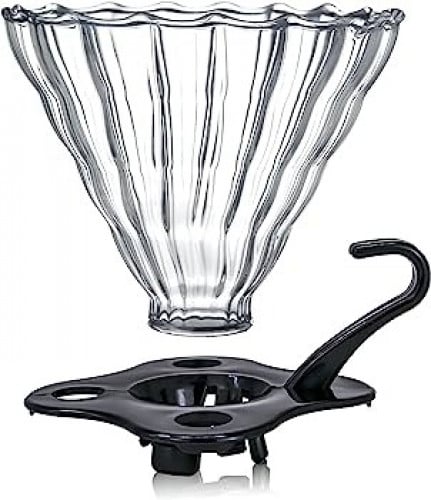 قمع 02 زجاجي مقبض أسود