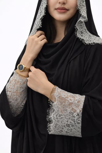 عبايه ليسا دانتيل فرنسي