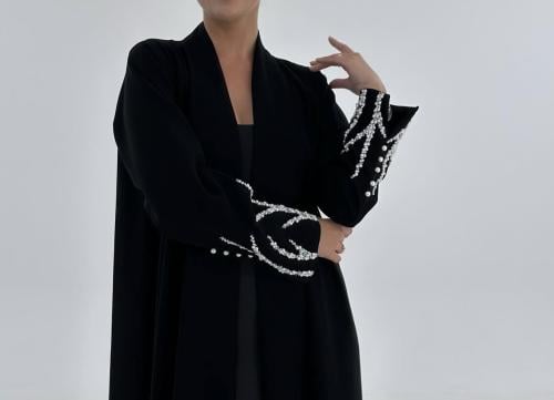 عبايه اللؤلؤ تطريز وشك يدوي