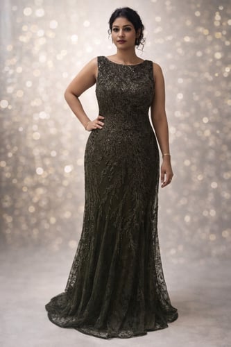 فستان الدانتيل المطرز للسهره