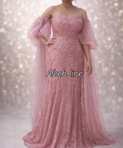 فستان الدانتيل المطرز للسهره