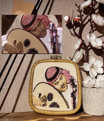 تطريز لوحة " تعليقة سيارة " صورة شخصية - حسب الطلب...