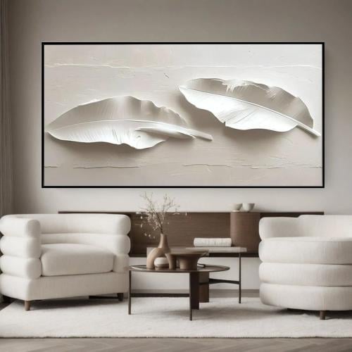 لوحة أوراق الشجر جبسية