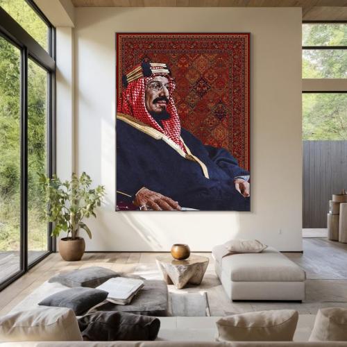 لوحة جدارية كانفس ، للمؤسس الملك عبدالعزيز -طيب ال...