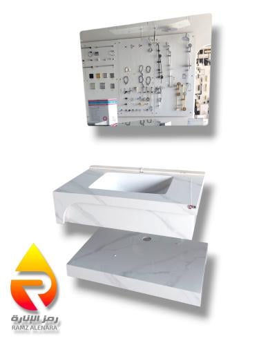 مغسلة بورسلان مقاس 80سم بدون خلاط مغسلة أبيض مرخم...