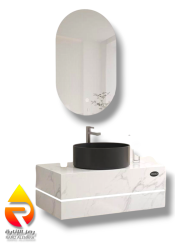 مغسلة بورسلان مقاس 80سم لون أبيض بدون خلاط مغسلة