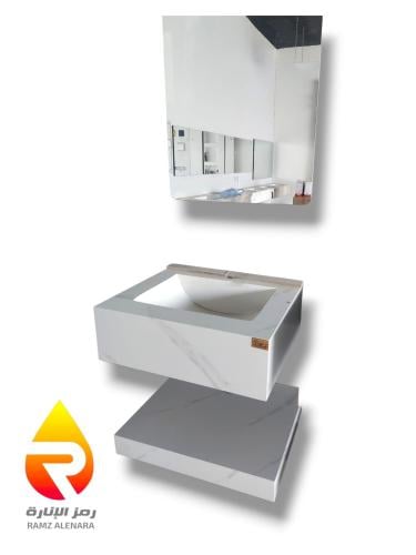 مغسلة بورسلان مقاس 80سم بدون خلاط مغسلة أبيض مرخم...