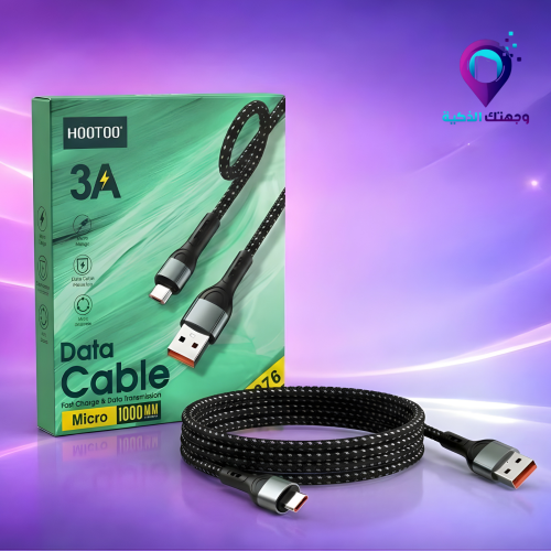 سلك شحن ونقل بيانات HOOTOO Micro USB – شحن سريع 3A...