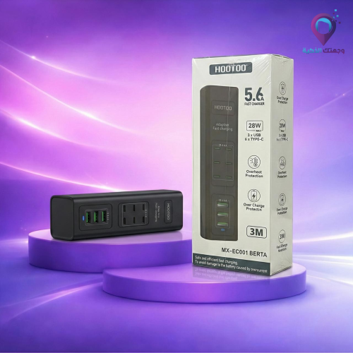 شاحن مكتبي ذكي 28 واط من HOOTOO – 9 مخارج USB وTyp...