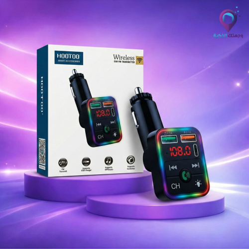 مرسل FM بلوتوث للسيارة HOOTOO مع شاحن USB مزدوج ود...