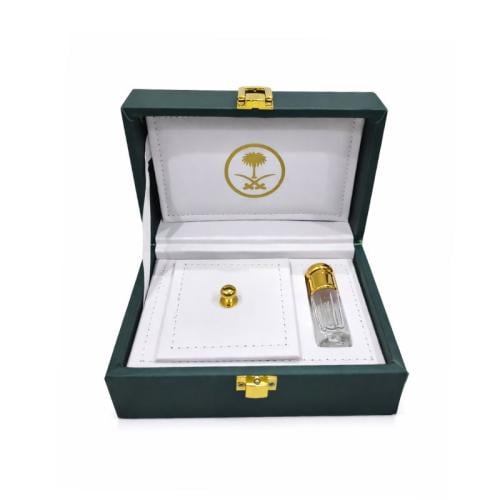 علبة جلد مربعه اوقية +ربع تولة