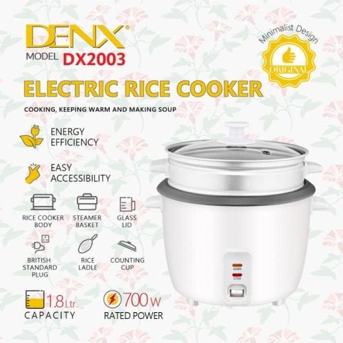 جهاز طهي الارز الكهربائي 1.8 لتر 700 واط دينكس DX2...