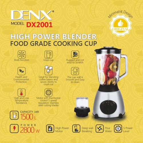 خلاط كهربائي (DX2001) بقوة 2800 واط 2في1 وسعة 1.5...
