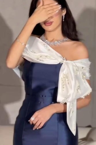 فستان انيق متناقض الالوان