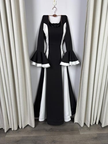 فستان ناعم متناقض الالوان