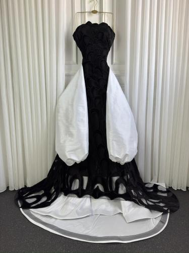 فستان سهرة انيق عاري الكتف