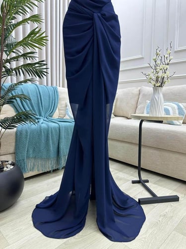 فستان بترولي ناعم من الشيفون