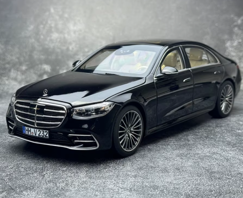 مجسم بنز s500- 2024 اللون أسود حجم 1:18 Benz s500 - 2024 Black | Scale Diecast Model