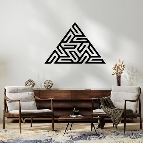 لوحة جدارية أكريليك مودرن - تصميم مثلث المتاهة اله...